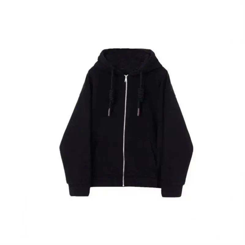 Loose Zipper Hoodie Women's Spring Autumn Thin Style Student Casual Wear Purple Sweatshirt Korean Lazy Fashion Versatile Outerwe