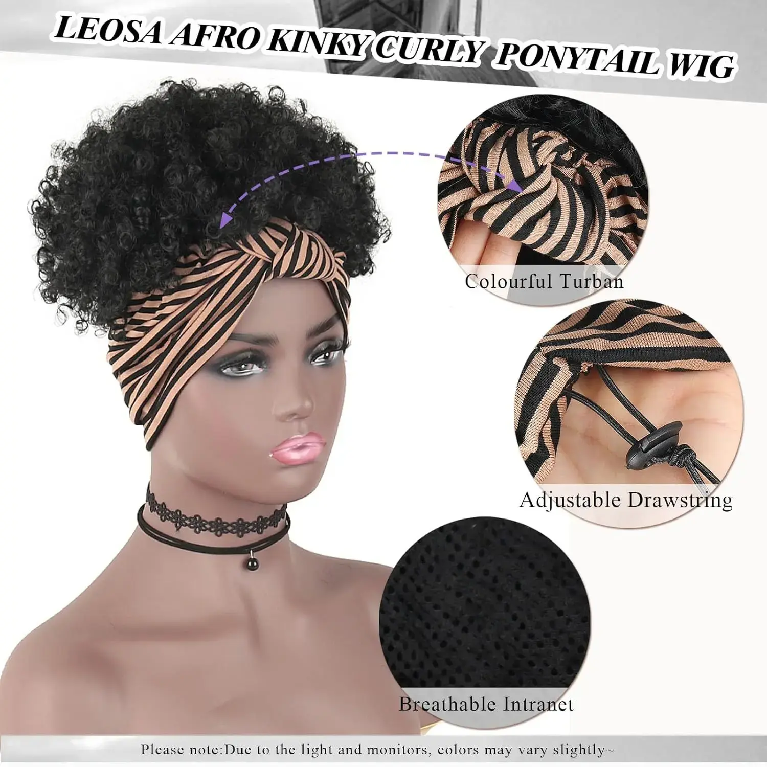 Black Short Curls Wig Hand Wrapped African Ladies Fashionable Hair Cover Cross-Border Small Rolls of Hair Extensions