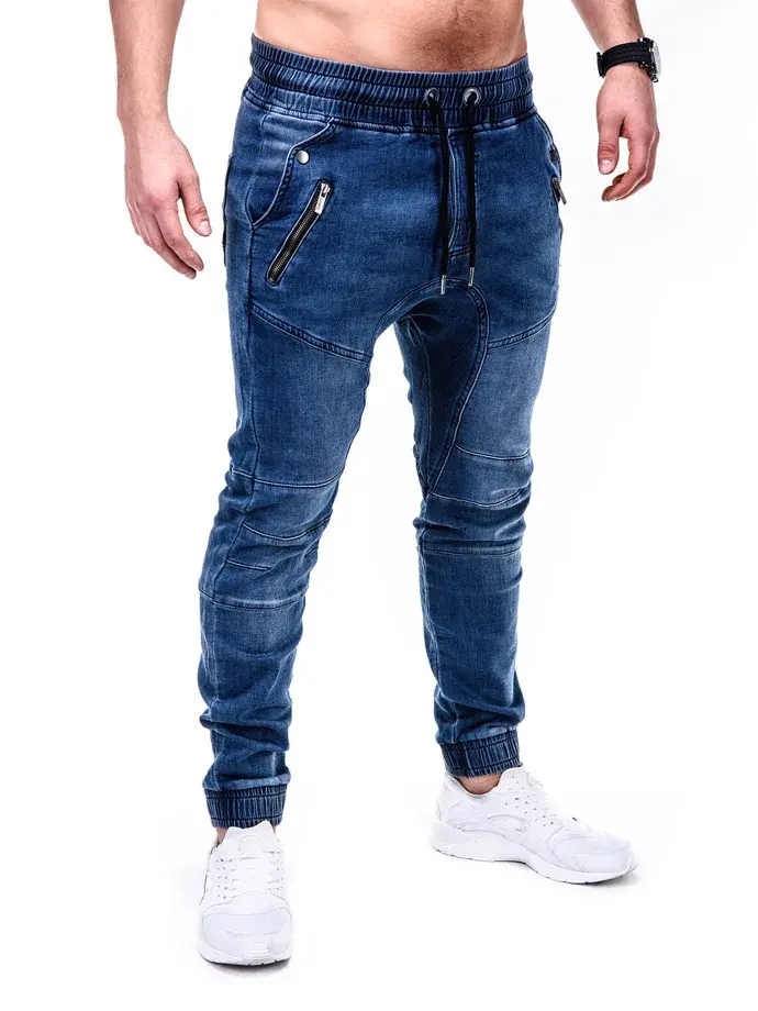 2019 Denim Washing Fabric Men's Casual Sweatpants Bundle Feet Jeans Trendy European And American Style For Leisure And Sports