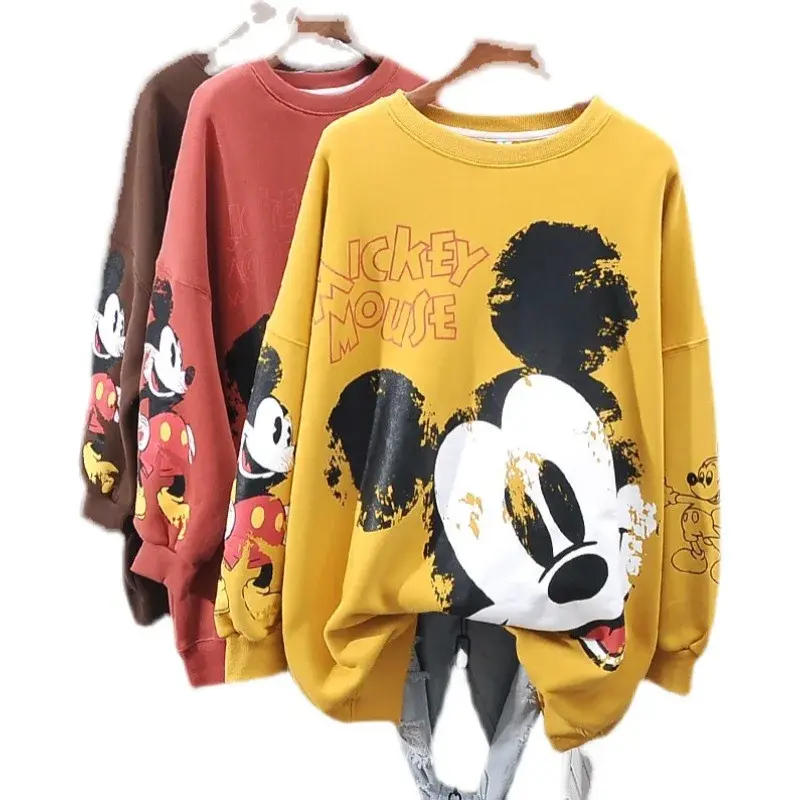 Women's Oversized Thickened Fleece Hoodie Sweatshirt round Neck Pullover Casual Comfortable Loose Fit Autumn Winter Style