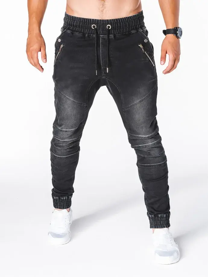 2019 Denim Washing Fabric Men's Casual Sweatpants Bundle Feet Jeans Trendy European And American Style For Leisure And Sports