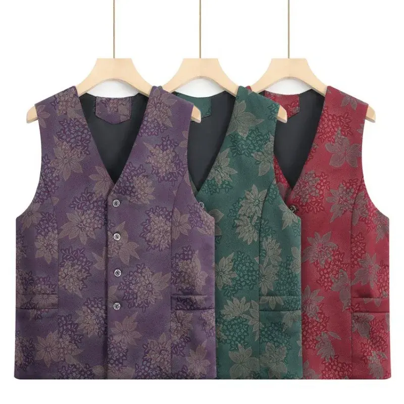 Autumn Collection Slim Fit Women's Vest Middle-Aged And Elderly People's Fashionable Shoulder Base Layer Sweater Vest
