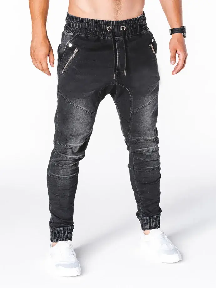 2019 Denim Washing Fabric Men's Casual Sweatpants Bundle Feet Jeans Trendy European And American Style For Leisure And Sports