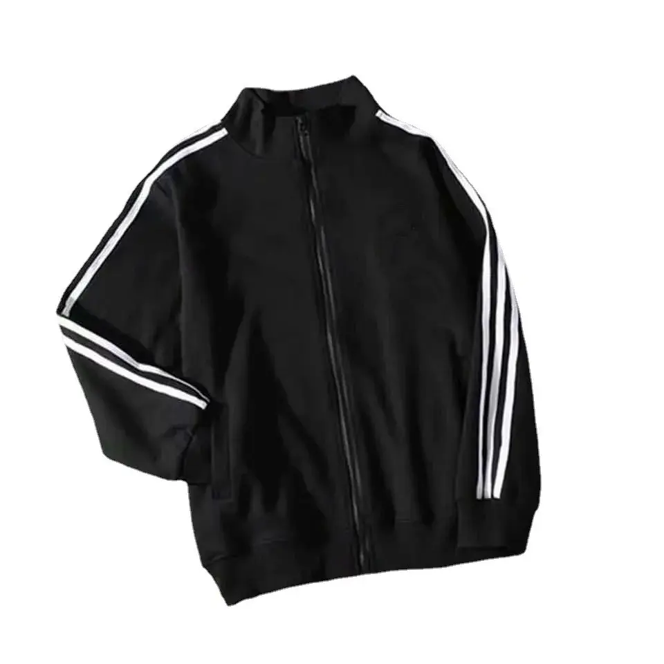 Spring Summer New Style Three Stripe Baseball Jacket Women's Thin Outerwear Loose Black Korean Version Student Fashion