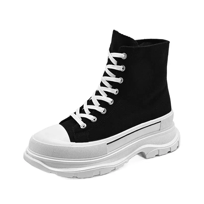 Invisible Height Increasing Shoes For Men 12cm 10cm New 2023 Canva Casual Sneakers Thick Bottom High Top Old Dad Shoes Breathabl