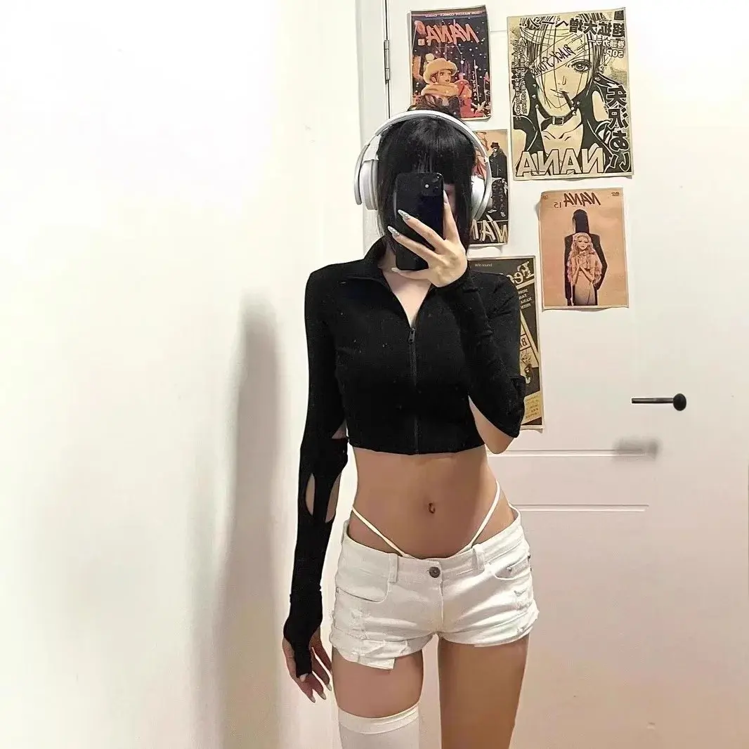 Sexy American Style Low Waist Ripped Denim Shorts Women's Summer New Slimming Wide Leg Hot Pants Tummy Control Butt Lifting