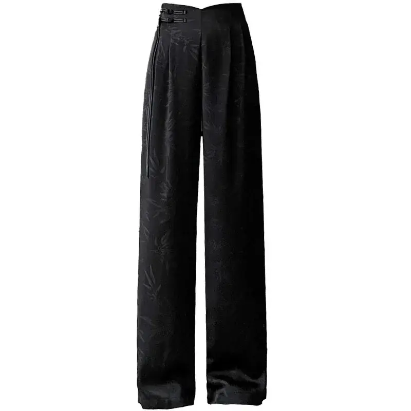 Quality Satin Wide Leg Pants Draped Suit Pants Thin Style Women Spring Summer New Chinese High-End Feelings Spring Autumn