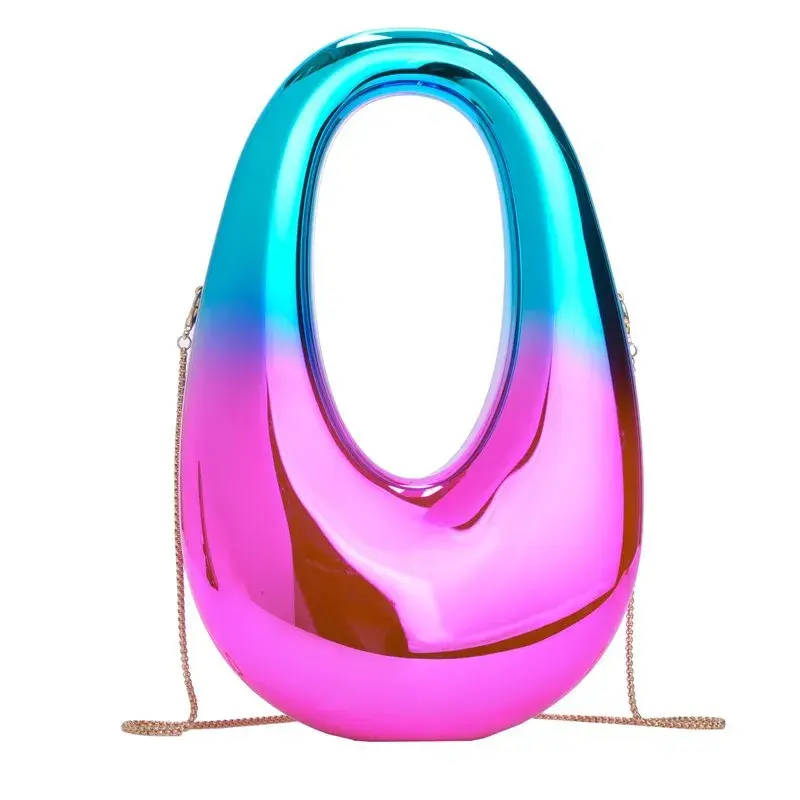 Acrylic Oval Box Shell Goose Egg French Bread Bag Yacht Club Mobile Phone Bag Handheld Crossbody Small Bag Motorcycle Equipment 