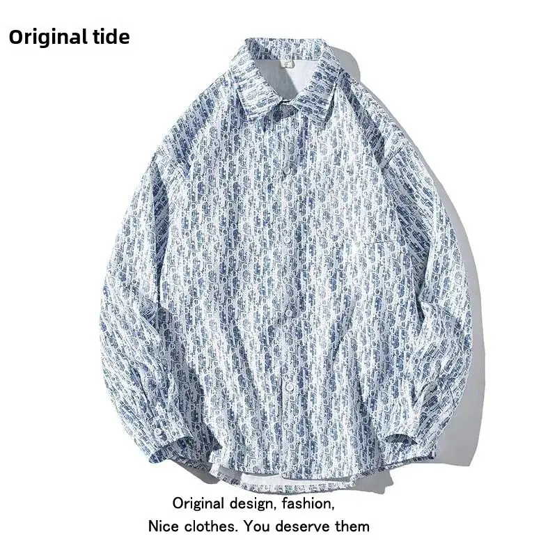 Korean Style Men's Summer Long Sleeve Shirt Loose-Fit Casual T-Shirt Thin Jacket Fashionable Ins Style Shirt For Students