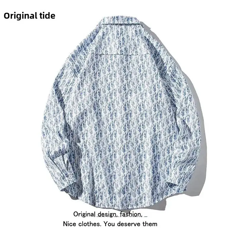 Korean Style Men's Summer Long Sleeve Shirt Loose-Fit Casual T-Shirt Thin Jacket Fashionable Ins Style Shirt For Students