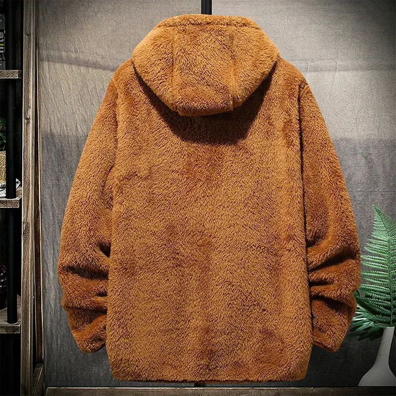 Trendy Brand Men's Sweatshirt Loose Fit Plush Hooded Top Autumn/Winter Style Casual Clothing Plus Size Available