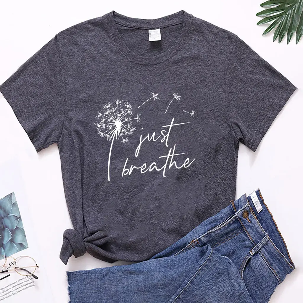 2023 European Style Women's T-Shirt Dandelion Single Color Silk Screen Printing Short Sleeves18 Colors Proxy Sales Cotton Crew N