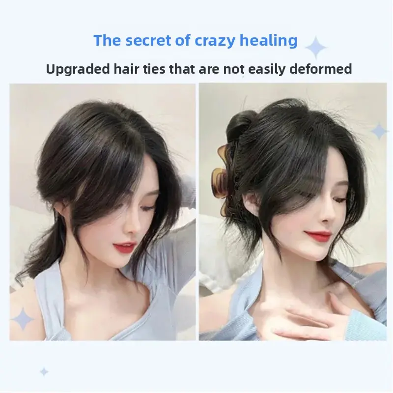 Women's Hair Extension Piece Boosts Hair Volume Covers Gray Hair Thickens Top Knot Modifies Face Shape Includes Bangs