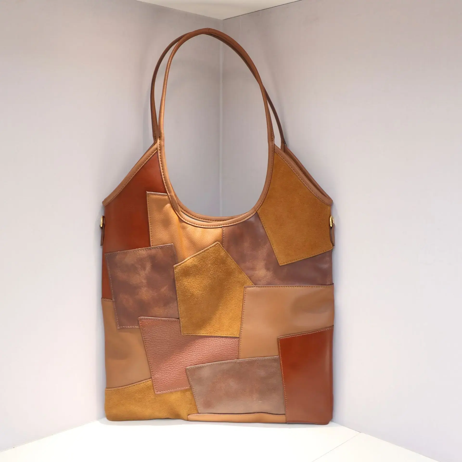24 New Large Capacity Tote Shopping Bag Idle Style Women's Leather Handbag Single Shoulder Bag Motorcycle Equipment Accessories