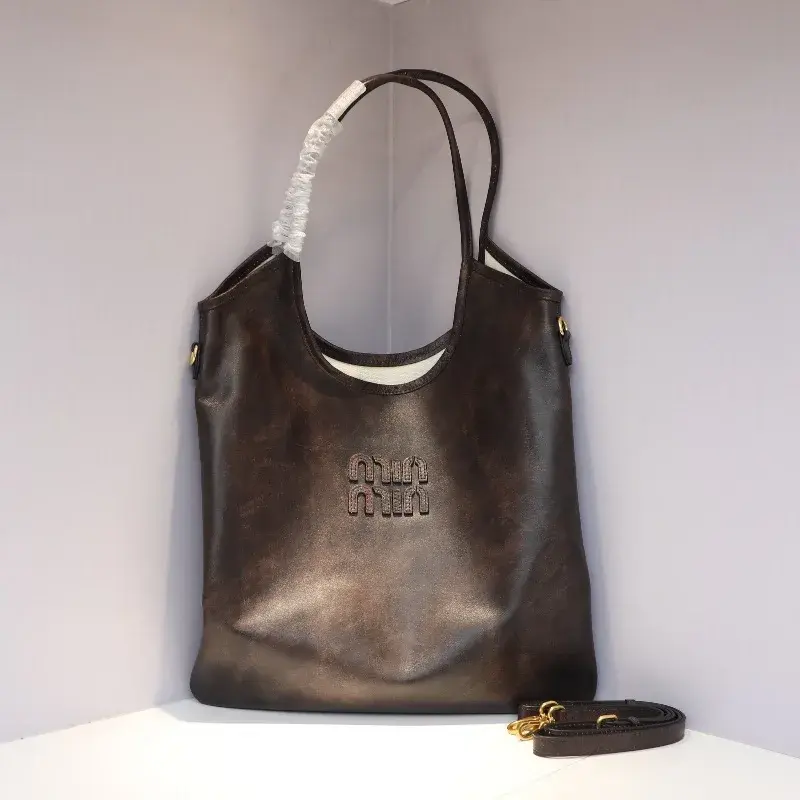 24 New Large Capacity Tote Shopping Bag Idle Style Women's Leather Handbag Single Shoulder Bag Motorcycle Equipment Accessories