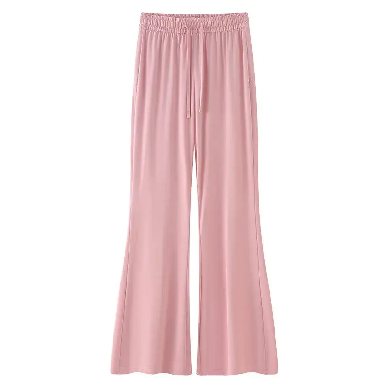 Silk Satin Acetate Pants Women Summer Thin New Small Size Draping Cool Sun Protection Ice Silk Micro Flared Pants