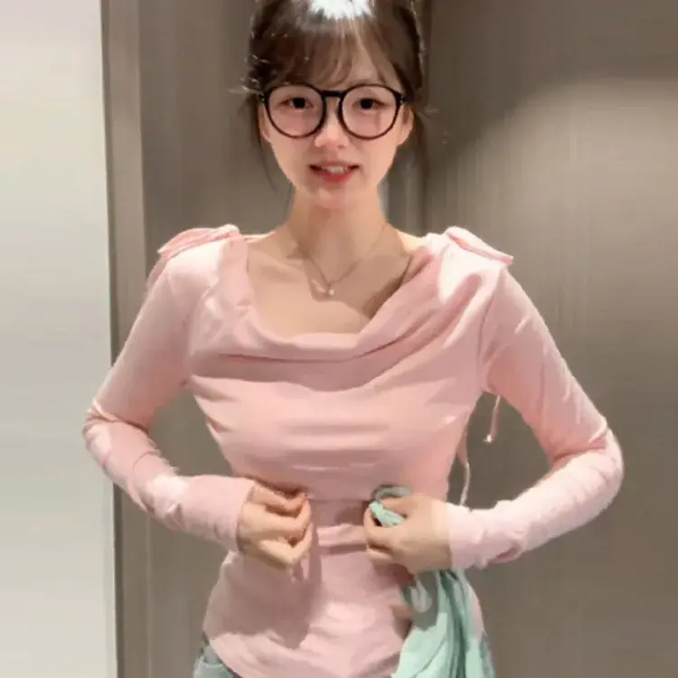 Elegantbow French Style Long Sleeve T-Shirt With Bow Decoration Sensible Design Women's AutumnNiche Top