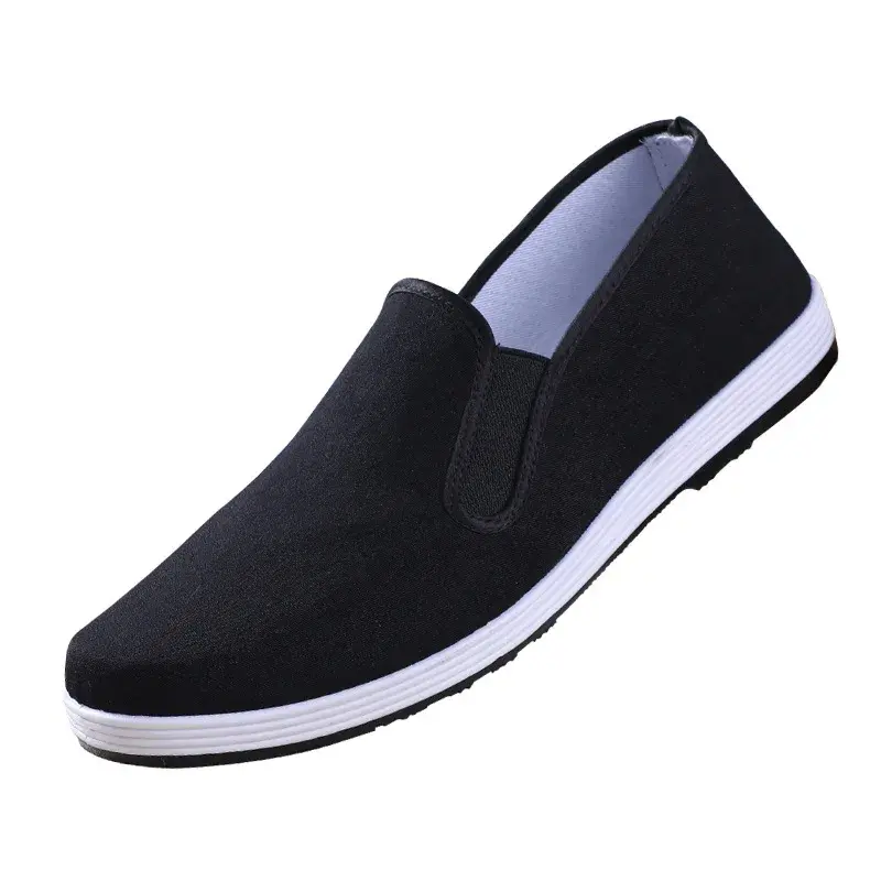 Beijing Men's Cloth Shoes New Style Work Shoes Rubber Sole Black Cloth Shoes One Step Work Shoes Breathable round Toe Casual Sho