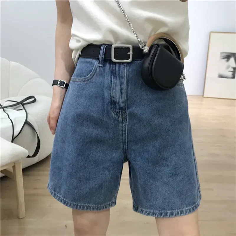 Summer Thin Denim Five-Point Shorts Women's Casual Straight Leg Loose Slimming Riding Pants Trendy Mid-Length Jeans