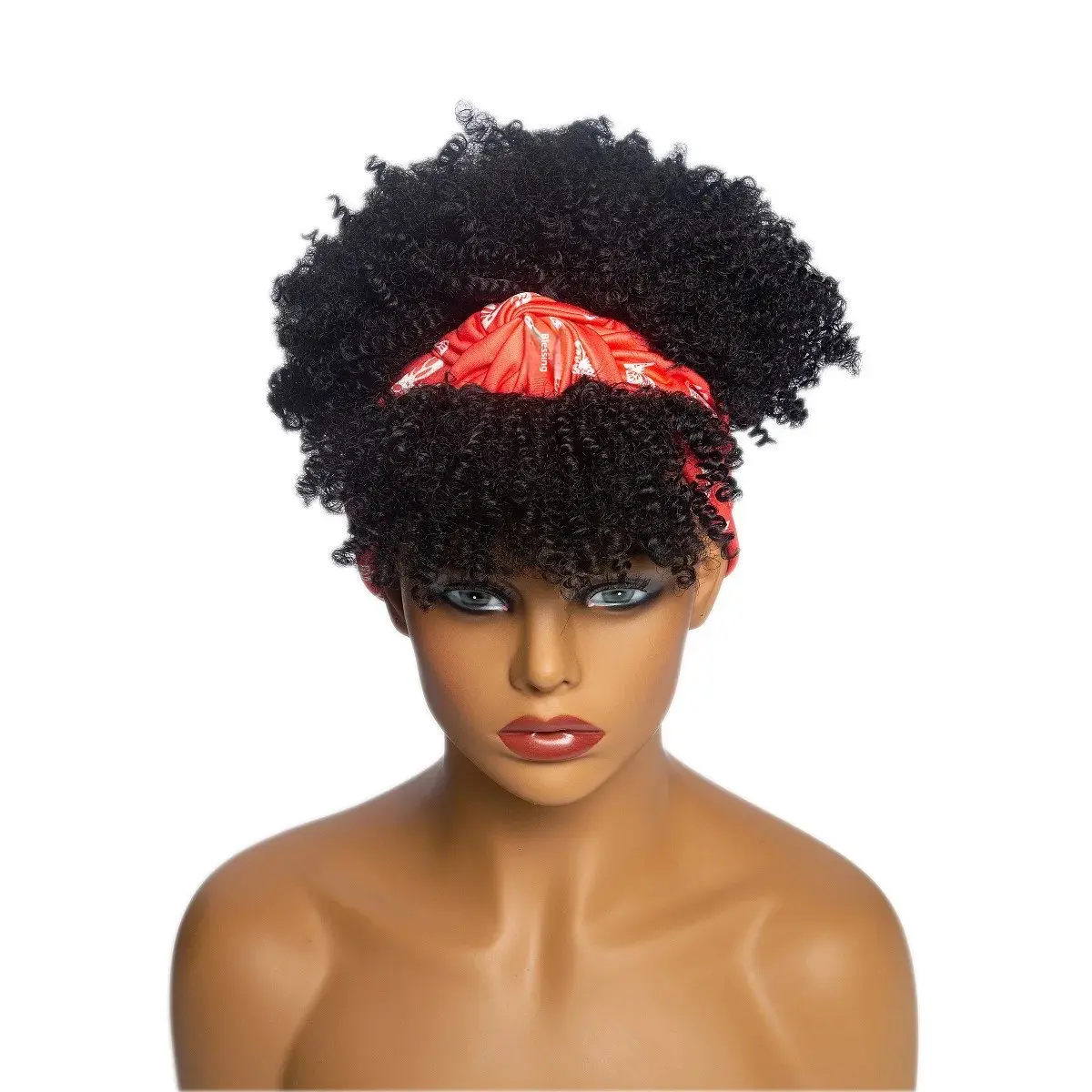New 2020 Fashion Short Curl Wig Headscarf Women's Hairband Wig Cap Stylish Synthetic Hair Extension Chinese Factory Outlet