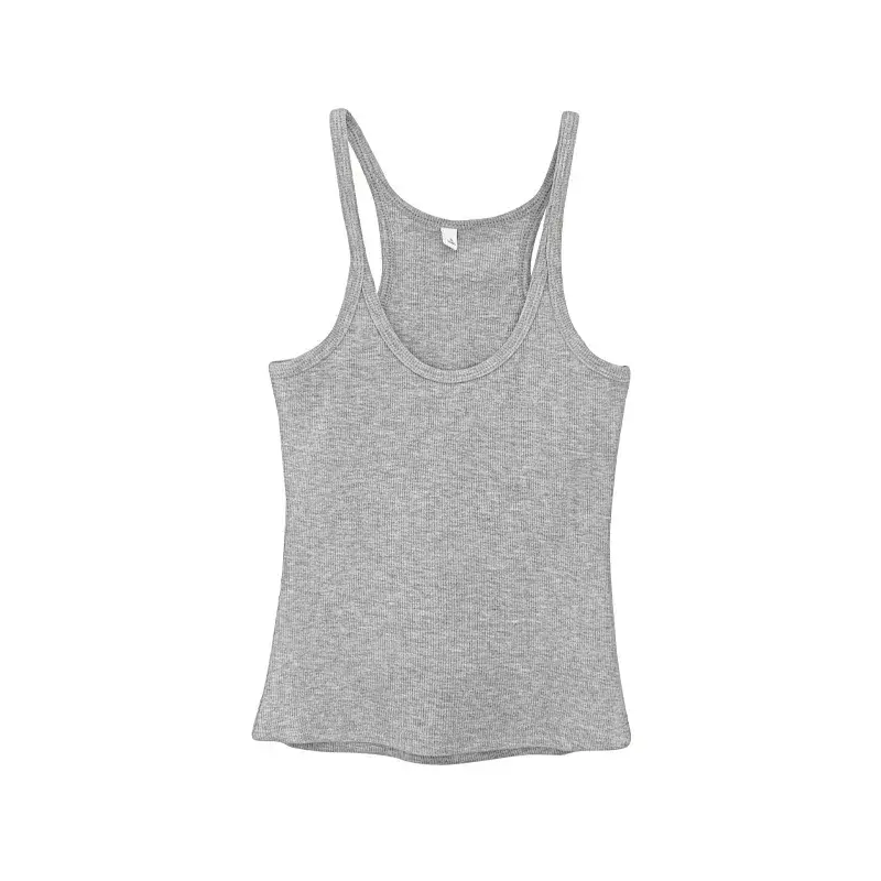 Women's Summer New Style Slimming Cropped Top No Sleeves Knitted Tank Vest Inner Wear Outer Wear Sihouette Smoothings