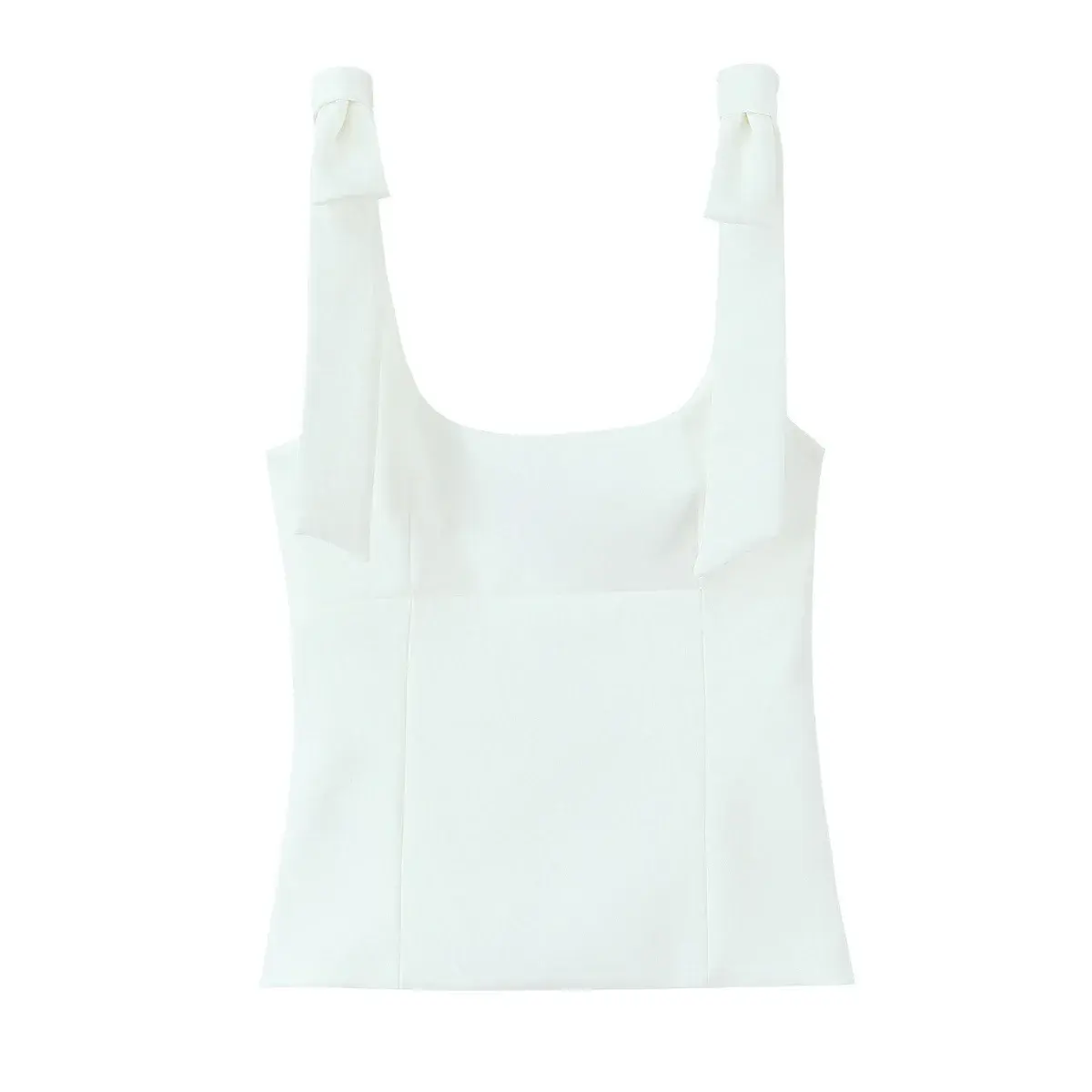 Summer 2025 Women's Fashion Elastic Butterfly Knot Decorated Top French Style Niche Trendy Women's Polyester Blend Vest