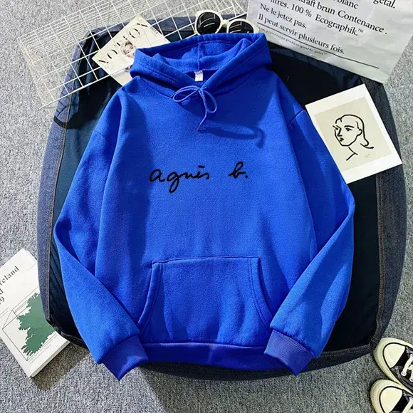 Fleece Lined Hoodie Sweatshirt Loose Unisex Autumn Winter Couple Tops Polyester Fiber Full Sleeve Hooded Casual Wear