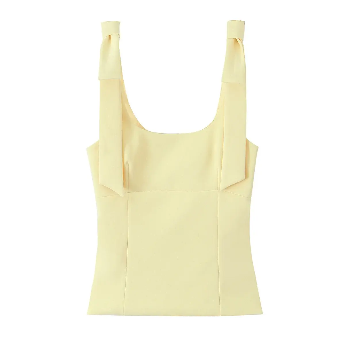 Summer 2025 Women's Fashion Elastic Butterfly Knot Decorated Top French Style Niche Trendy Women's Polyester Blend Vest