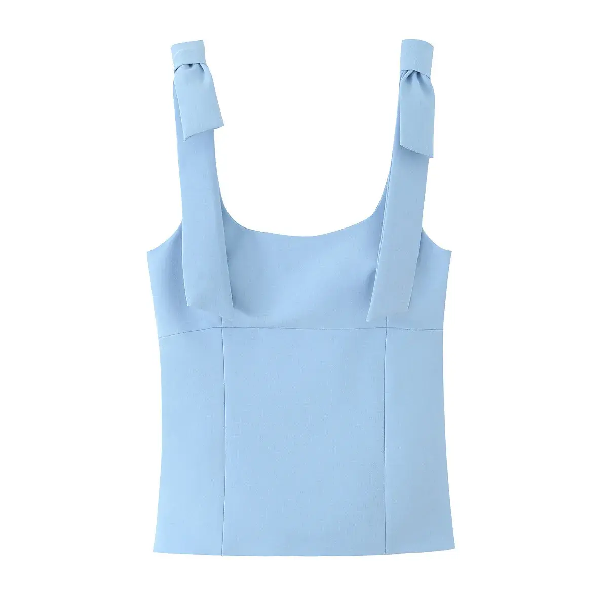 Summer 2025 Women's Fashion Elastic Butterfly Knot Decorated Top French Style Niche Trendy Women's Polyester Blend Vest