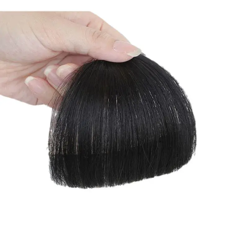 Thickened Natural Looking Fake Bangs Women's Hair Extensions Realistic Hair Pieces Forehead Fake Bangs Seamless Hair Curtain