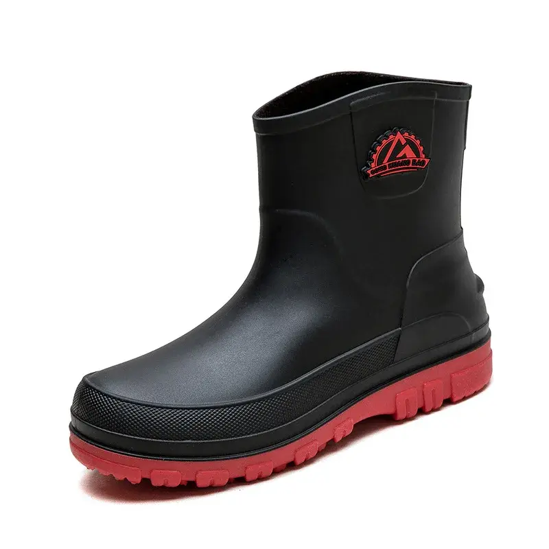 New Fashionable Men's Waterproof Kitchen Boots Anti-slip Casual Korean Style Rubber Boots Wholesale Cross-border Motorcycle Equi