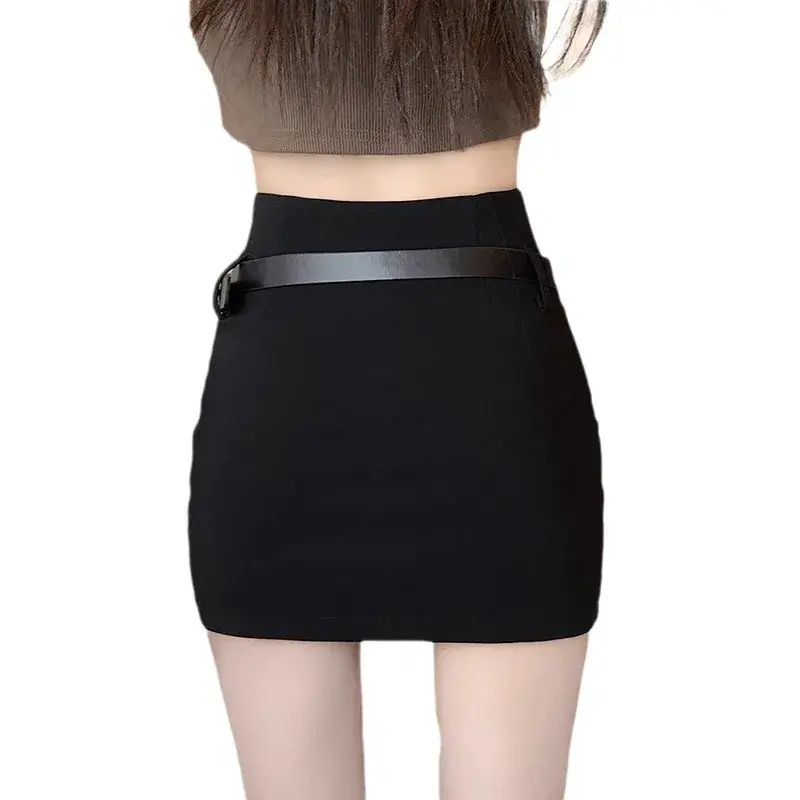 BlackSkirt New 2024 Summer High-Waisted Slimming A- Line Mini Skirt Women's Short Female Skirt Sexy Spicy Style