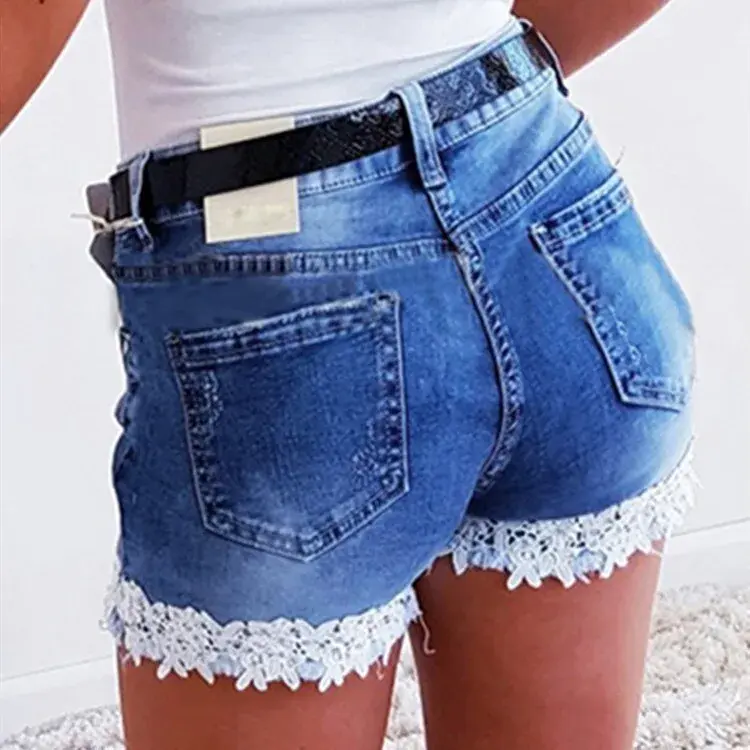 High Waist Denim Shorts Tassel Frayed Hole Women's Hot Pants Hot Sale Of The Season Trendy Casual Fashion Shorts for Women from