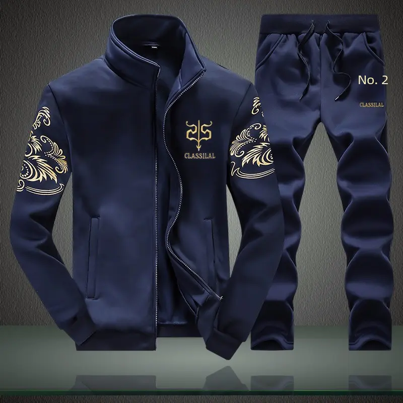 2023 New Korean Style Men's Sweatshirt Casual Sports Suit Long Sleeve 2-piece Set Amazon Cross-border