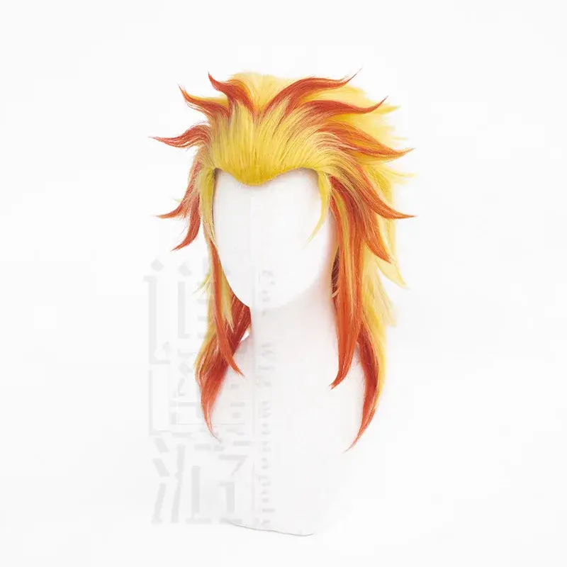 Xiaoyao You Ghost Slayer Tsuyuri Cosplay Wig Flame Pillar Single Horse Tail Clip-On Anime Realistic Show Mechanism Hair Cap