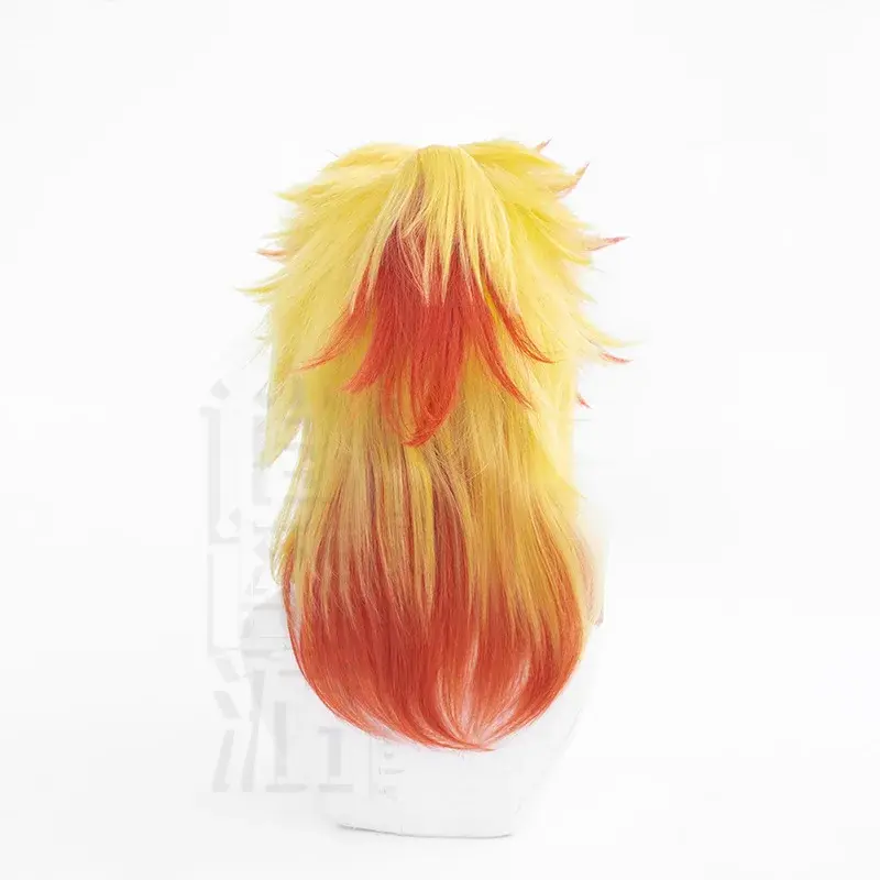 Xiaoyao You Ghost Slayer Tsuyuri Cosplay Wig Flame Pillar Single Horse Tail Clip-On Anime Realistic Show Mechanism Hair Cap