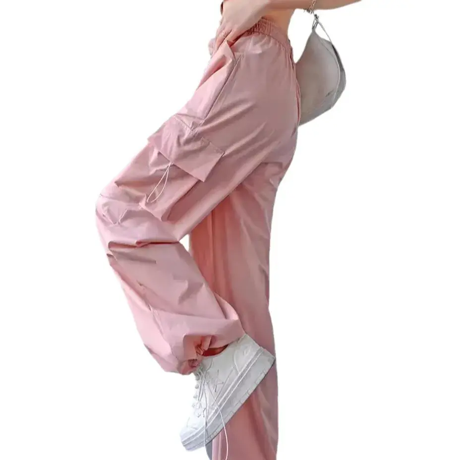 Spring Summer Women's High Waist Thin Work Trousers Quick Dry Casual Loose Fit plus Size Long Pants Slimming Design