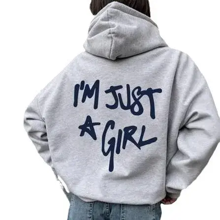 Large Size Hoodie Sweatshirt Letter Print Casual Streetwear Female Model for Spring Autumn And Winter Seasons