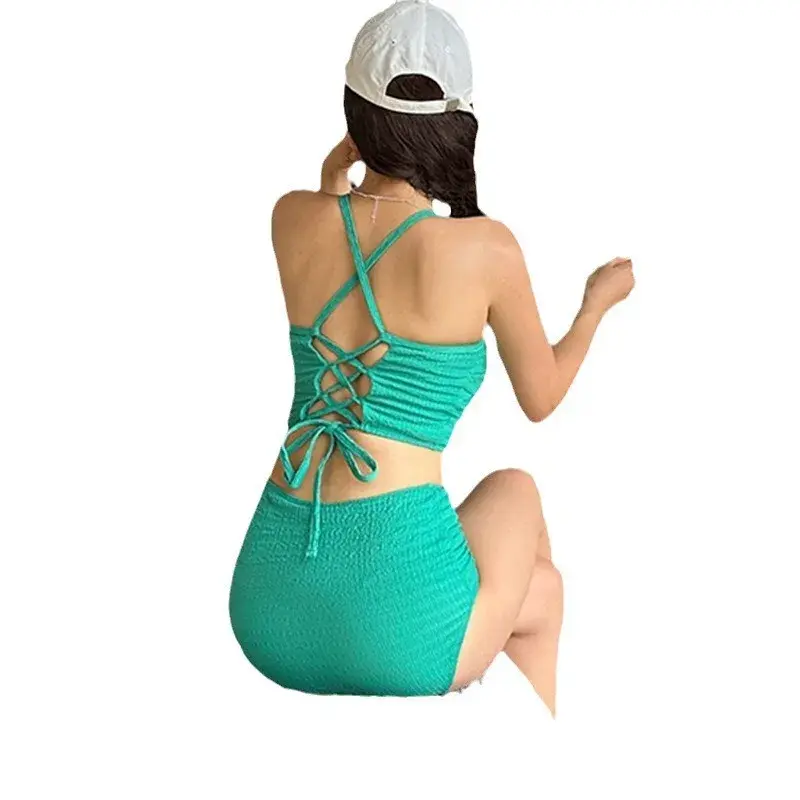 High Waist French Vintage Bikini Set Women's Thermal Spring Autumn Winter New Style Swimming Suit Belly Covering Slimming Effect