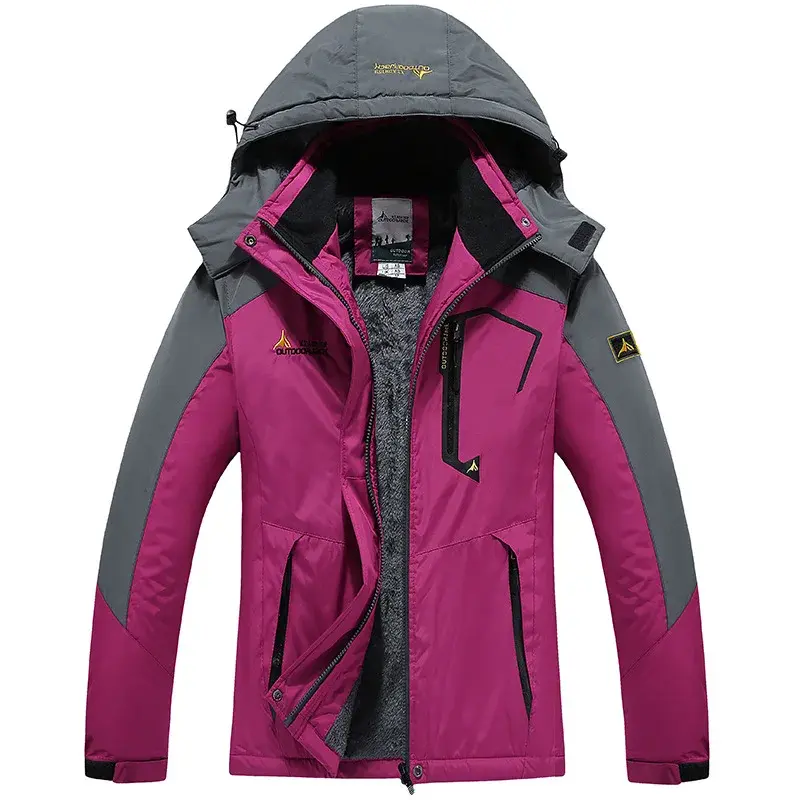 Men's Outdoor Fleece Lined Hooded Jacket Windproof Thickened Warm Cotton Stormproof Breathable Casual Spring Autumn Winter Outer