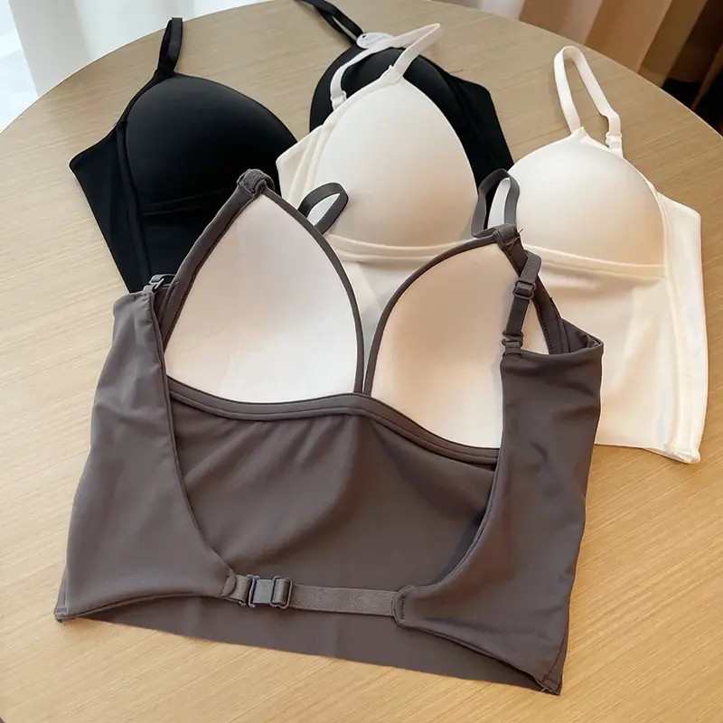 Thin Ice Silk Strap Wrap Chest Women's Base Tank Top Summer Sexy Outdoor Wear Tube Top Inner Match Backless Summer