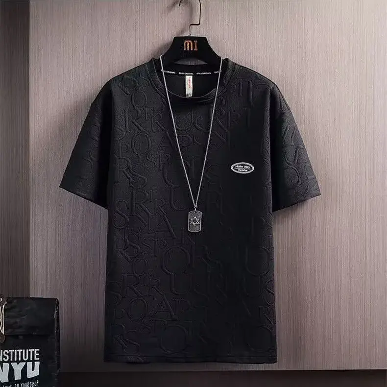 Trendy Summer Suit For Men Casual Short Sleeve T-Shirt Solid Color Versatile Style Korean Brand INS Five Minute Pants