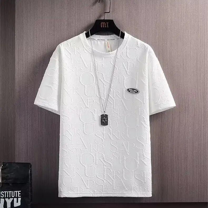 Trendy Summer Suit For Men Casual Short Sleeve T-Shirt Solid Color Versatile Style Korean Brand INS Five Minute Pants