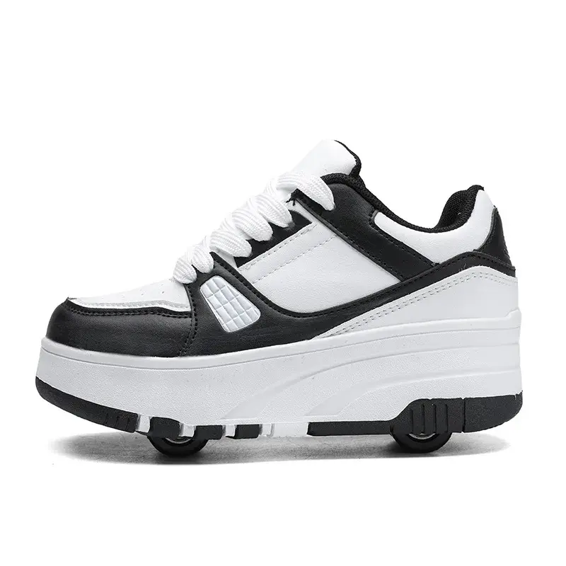 Ultra-Light Four-Wheel Skating Shoes for Students And Children Removable Unisex Wheelled Walking Shoes Sports And Entertainment