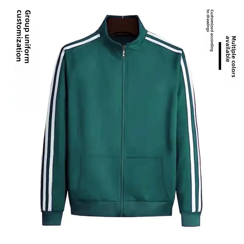 Men's Sport Jacket Stand Collar Long Sleeve Outdoor Casual Fashionable Versatile Student Class Uniform Group Building