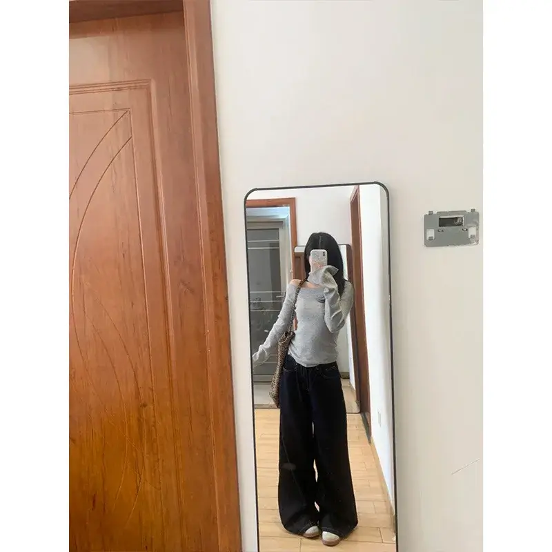Elegant Versatile French Style Knit Base Layer Top Women's Slimming Long Sleeve Sweater Off The Shoulder For Autumn/Winter