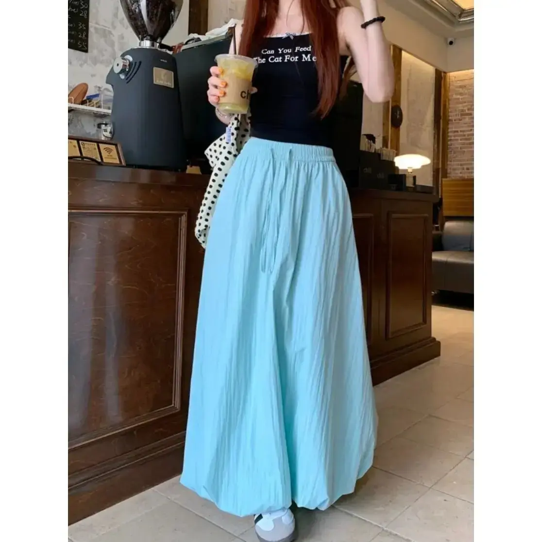 Fashionable Loose High Waist Bloomer Skirt Casual Polyester Fiber Lantern Skirt Design Summer New Style Workwear Style
