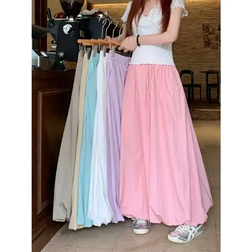Fashionable Loose High Waist Bloomer Skirt Casual Polyester Fiber Lantern Skirt Design Summer New Style Workwear Style