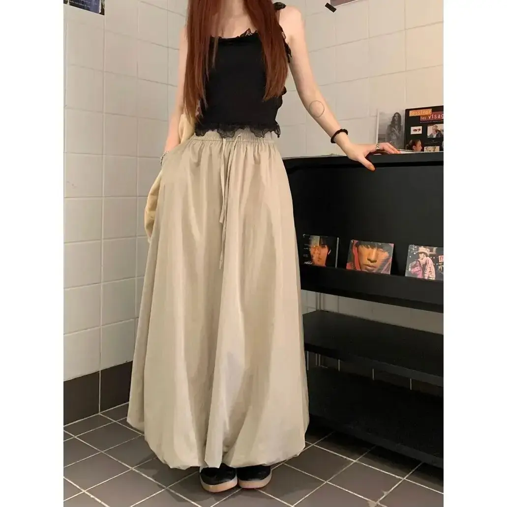 Fashionable Loose High Waist Bloomer Skirt Casual Polyester Fiber Lantern Skirt Design Summer New Style Workwear Style