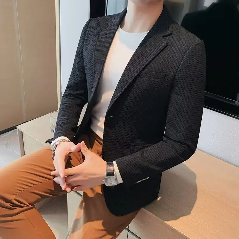 Casual Men's Blazer Jacket For Autumn Slimming Smooths Your Silhouette Fashionable Light Business Professional Clothes